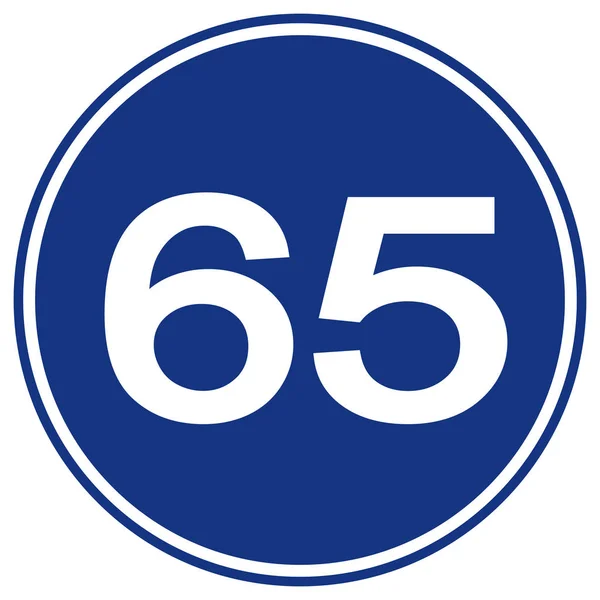Όριο ταχύτητας 65 Traffic Sign, Vector Illustration, Απομονώστε την ετικέτα λευκού φόντου. Eps10 — Διανυσματικό Αρχείο