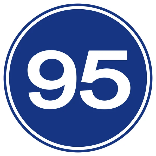 Ograniczenie prędkości 95 Znak drogowy, Ilustracja wektora, Izolacja na białym tle etykiety. EPS 10 — Wektor stockowy