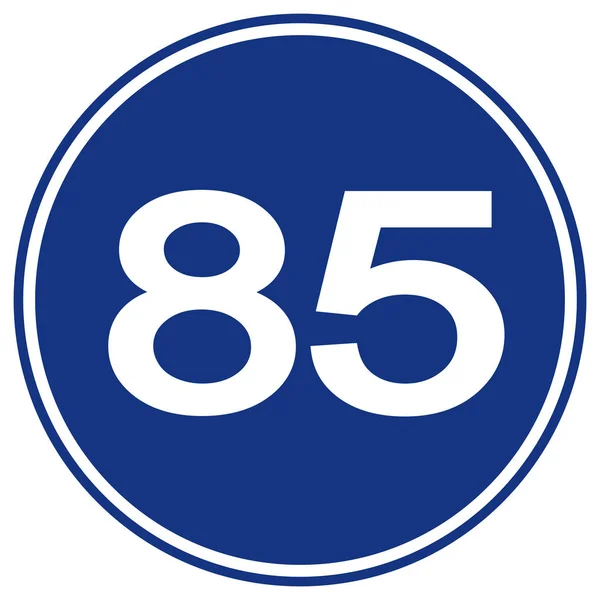 Tempolimit 85 Verkehrszeichen, Vektorabbildung, isoliert auf weißem Hintergrundschild. eps10 — Stockvektor
