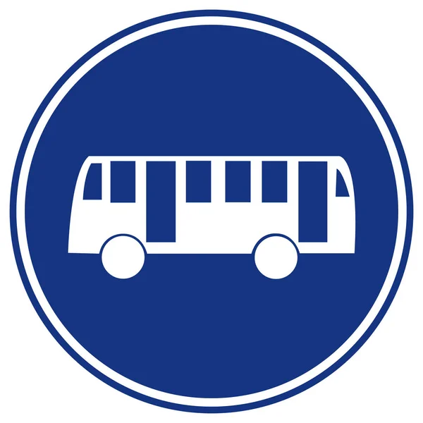 Señal de tráfico de carril de autobús, ilustración vectorial, aislar en la etiqueta de fondo blanco. EPS10 — Vector de stock