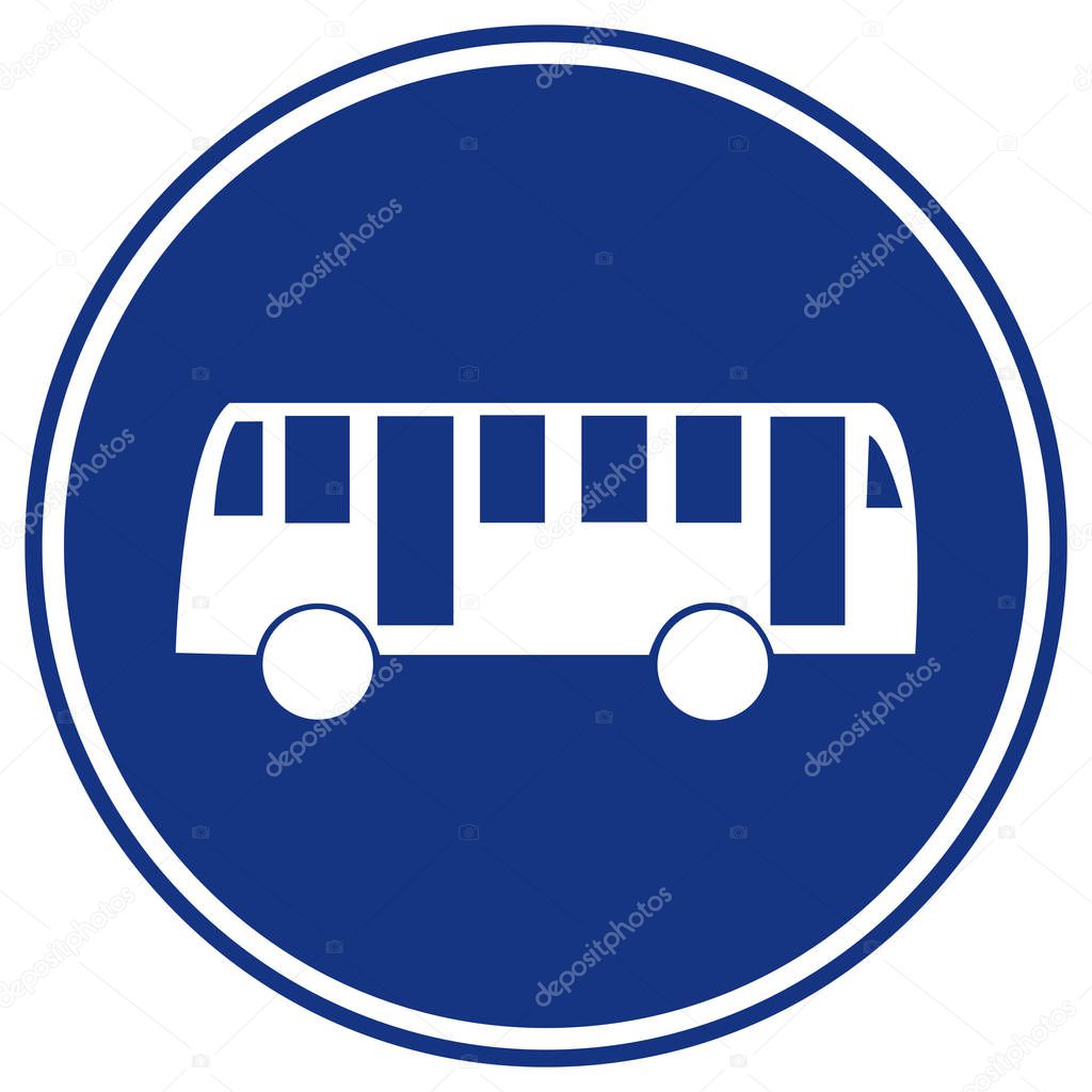 Bus Lane Traffic Road Sign, Vector Illustration, Isolate On White Background Label. EPS10  