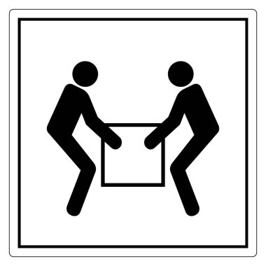 Beyaz arka plan etiketinde iki kişi asansör sembolü işareti, vektör çizimi, yalıtma kullanın. Eps10 