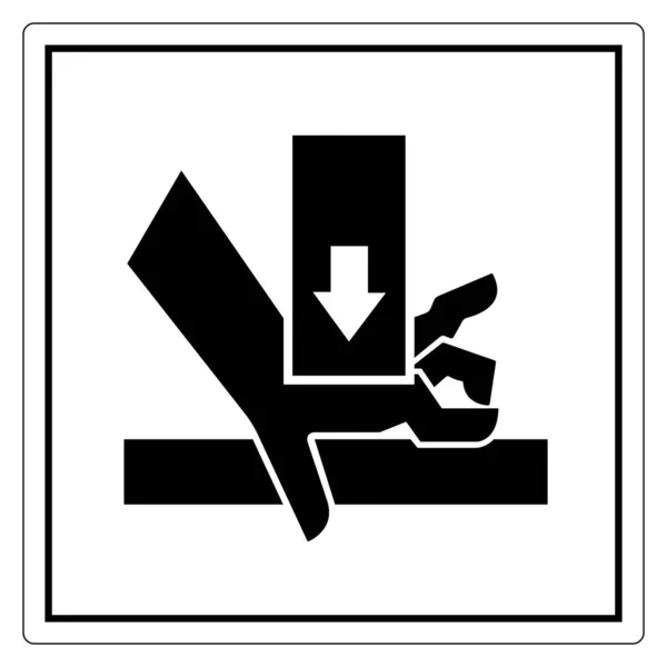 Ręczna siła zgniatania powyżej znaku symbolicznego, ilustracja wektora, izolacja na białym tle etykiety .EPS10 — Wektor stockowy