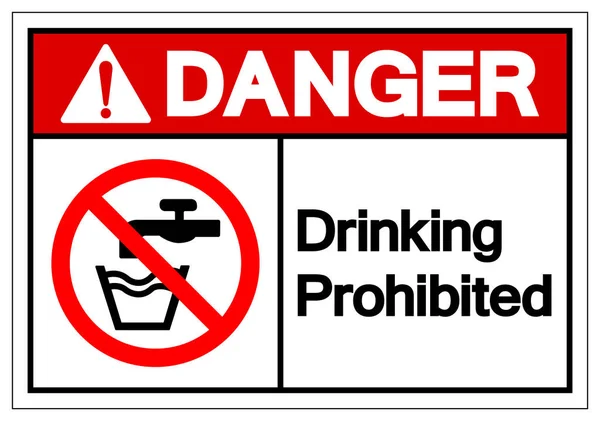 Danger Drinking Prohibited Symbol Sign, Vector Illustration, Isolate On White Background Label .EPS10 — Stock Vector