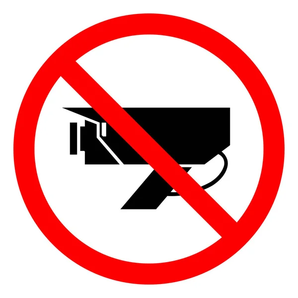 Nenhum sinal do símbolo do CCTV, ilustração do vetor, isolar na etiqueta de fundo branca .EPS10 — Vetor de Stock