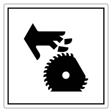 Parmakların Kesilmesi veya El Dönen Bıçak Sembol İşareti, Vektör Çizimi, Beyaz Arka Plan Etiketini Yalıtma . Eps10 