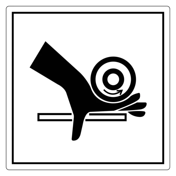 Hand Krossa Roller Pinch punkt symbol skylt, vektor Illustration, isolera på vit bakgrund etikett .EPS10 — Stock vektor