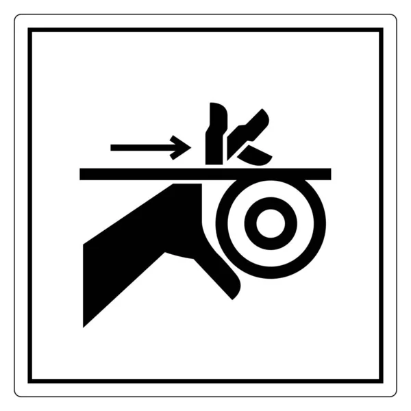 Signo de símbolo de correa de enredo de mano y rodillos, ilustración vectorial, aislamiento en la etiqueta de fondo blanco .EPS10 — Archivo Imágenes Vectoriales