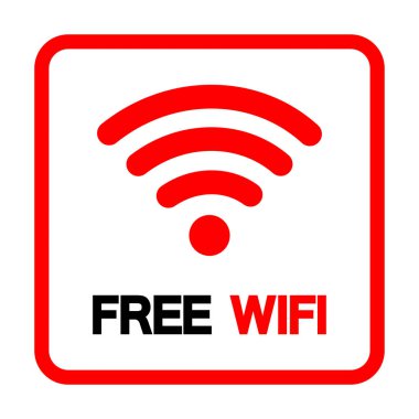 Ücretsiz Wifi Sembol İşareti, Vektör Çizimi, Beyaz Arka Plan EtiketiNi Yalıtma. Eps10  