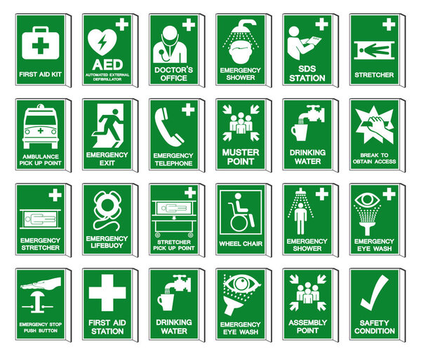 Set Of Safety Condition Collection Symbol Sign, Vector Illustration, Isolated On White Background Label .EPS10