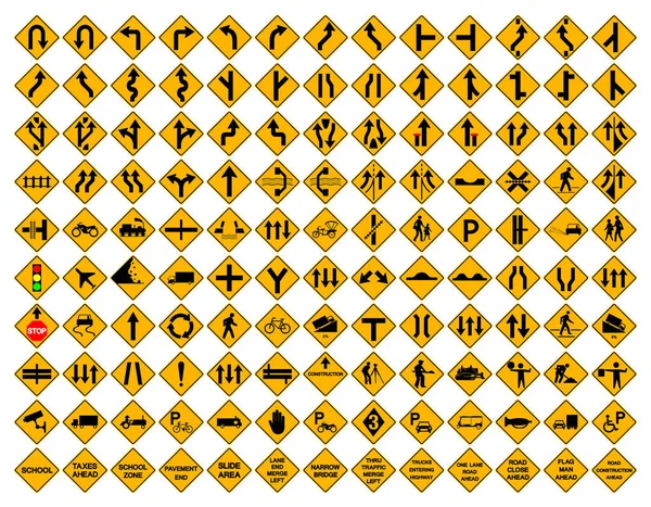 Warnschild-Set, Vektorabbildung, isoliert auf weißem Hintergrundschild .eps10 — Stockvektor