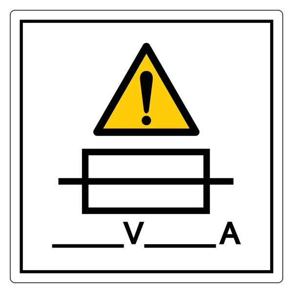 Signo de símbolo de fusible (escrito), ilustración vectorial, aislamiento en la etiqueta de fondo blanco .EPS10 — Vector de stock