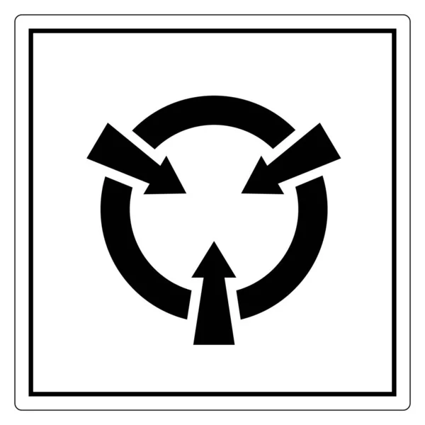 Symbolzeichen für elektrostatisch empfindliche Geräte (ESD), Vektorillustration, Isolation auf weißem Hintergrundetikett .EPS10 — Stockvektor