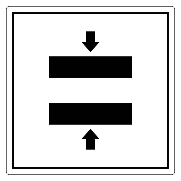 Crush zagrożenie zamknięcie formy symbol znak, wektor ilustracji, izolować na białym tle etykiety. Eps10 — Wektor stockowy