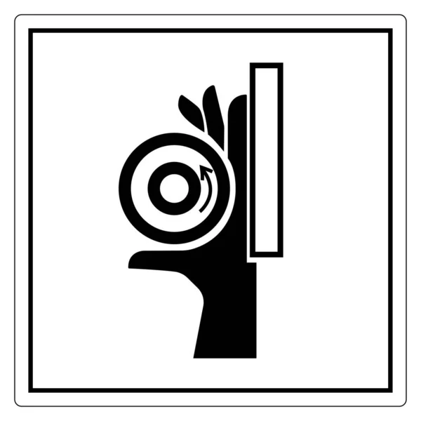 Señal de símbolo de punto de pellizco de rodillo de aplastamiento de mano, ilustración vectorial, aislamiento en la etiqueta de fondo blanco .EPS10 — Archivo Imágenes Vectoriales