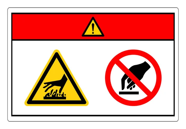 Niebezpieczeństwo Hot Surface Nie Dotykać Symbol Znak Wektor Ilustracja Izolacja — Wektor stockowy