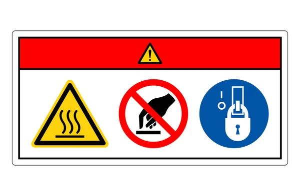 Peligro Signo Símbolo Superficie Caliente Ilustración Vectorial Aislamiento Etiqueta Fondo — Vector de stock