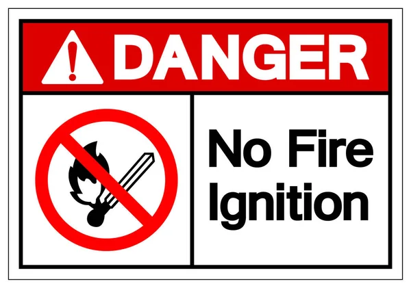 Veszély Nincs Tűz Gyújtás Szimbólum Jelzés Vektor Illusztráció Izolált Fehér — Stock Vector