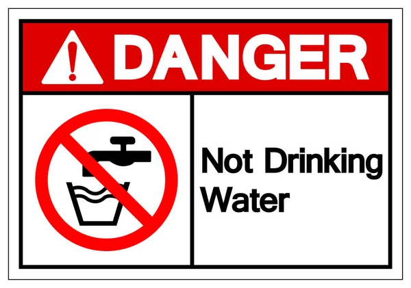Gevaar Niet Drinkwater Symbool Sign Vector Illustratie Isoleren Witte Achtergrond — Stockvector