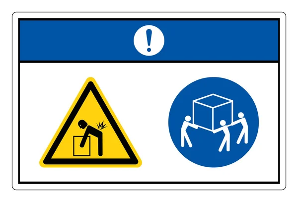Avis Signe Symbole Ascenseur Trois Personnes Utilisation Danger Levage Illustration — Image vectorielle