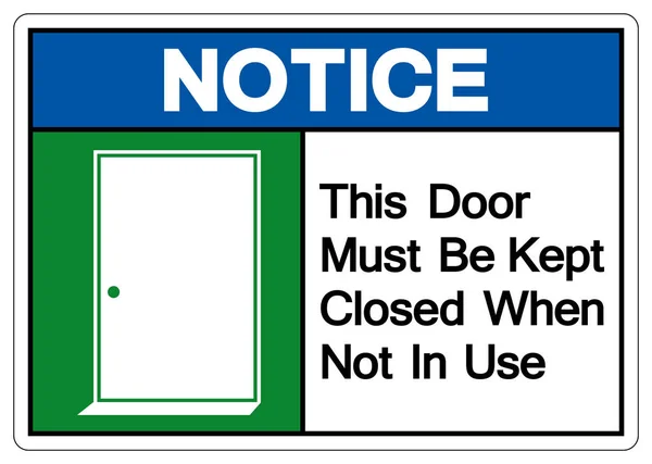 Kapının Sembol Şareti Kullanılmadığında Vektör Llüzyonu Kullanılmadığında Beyaz Arkaplan Etiketinde — Stok Vektör