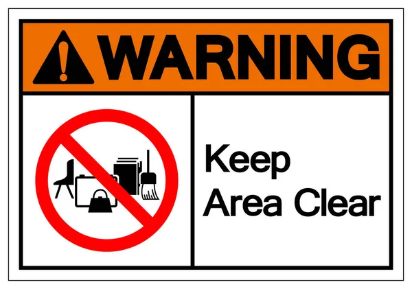 Warning Keep Area Clear Symbol Sign Vector Illustration Isolate White — Stock Vector