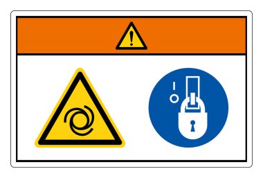 Warning Equipment Starts Automatically Lock Out In De-Energized State Symbol Sign, Vector Illustration, Isolate On White Background Label. EPS10  clipart
