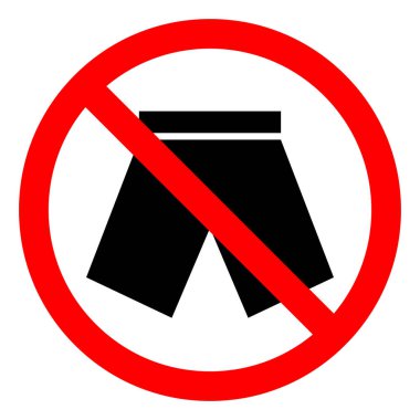 No Short Pants Symbol Sign, Vector Illustration, Isolate On White Background Label .EPS10  clipart
