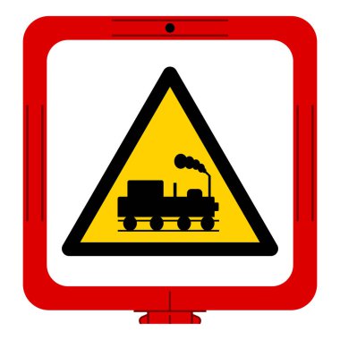 Trenlere Dikkat Sembol İşareti, Vektör İllüzyonu, Beyaz Arkaplanda İzolasyon, Etiket. EPS10 