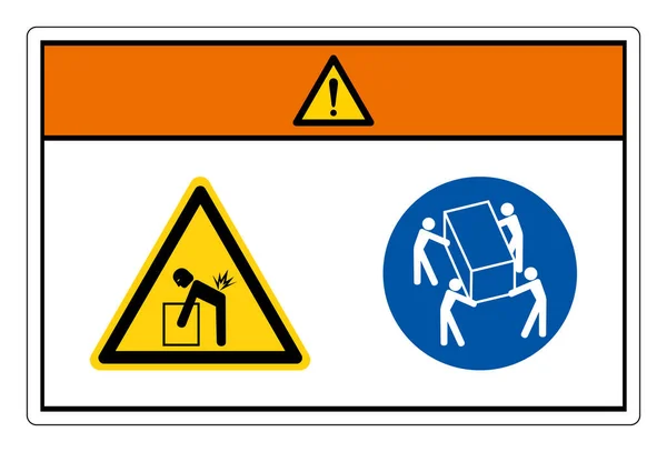 Warnung Lift Gefahr Verwenden Sie Vier Personen Lift Symbol Zeichen — Stockvektor