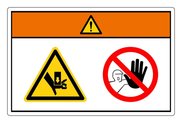 Предупреждающий Знак Crush Hazard Symbol Векторная Иллюстрация Изоляция Белом Фоне — стоковый вектор