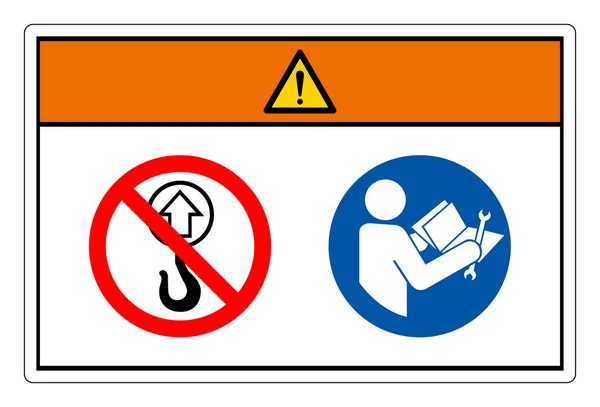 Warning Lift Point Read Technical Manual Servicing Symbol Sign Vector — Stock Vector