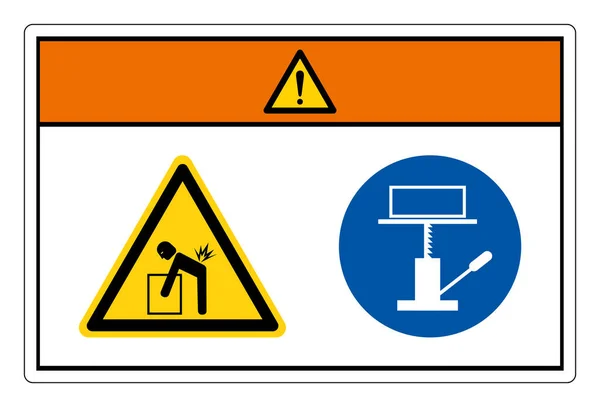 Señal Símbolo Elevación Mecánica Uso Peligro Elevación Advertencia Ilustración Vectorial — Vector de stock