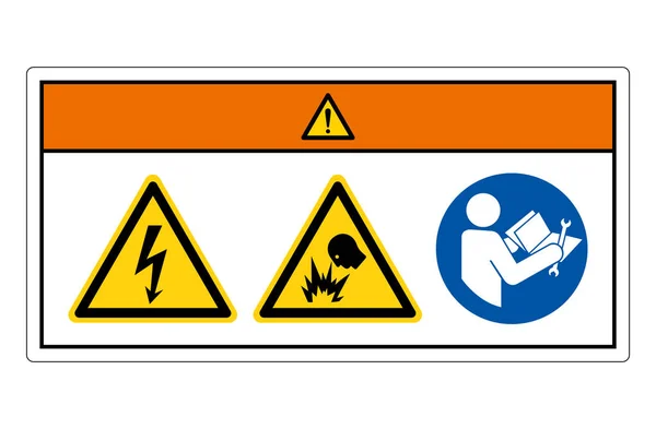 Uyarı Elektrik Şoku Tehlike Sembol Şareti Vektör Llüstrasyonu Beyaz Arkaplan — Stok Vektör