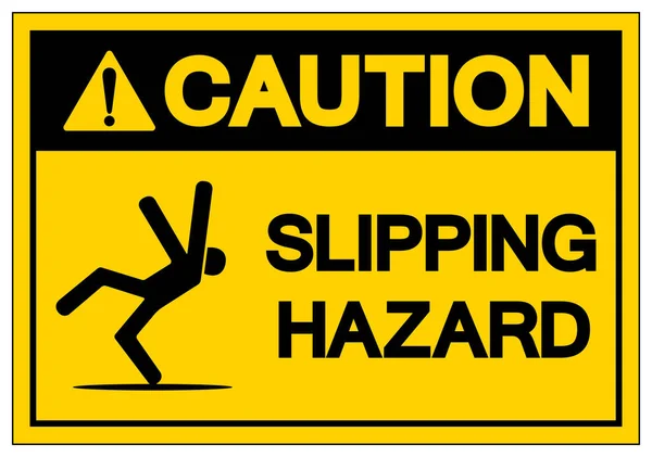 2009 Ditiction Slipping Hazard Symbol Vector Illustration Isolated White Background — 스톡 벡터