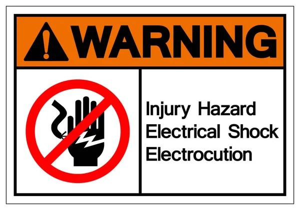 Segnale Avvertimento Pericolo Shock Elettrico Elettrocuzione Simbolo Illustrazione Vettoriale Isolare — Vettoriale Stock