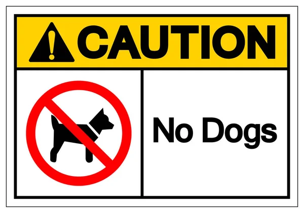 Achtung Dogs Symbol Sign Vektor Illustration Isoliert Auf Weißem Hintergrund — Stockvektor