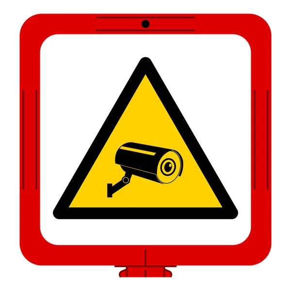 Varning Cctv Symbol Skylt Vektor Illustration Isolera Vit Bakgrund Etikett — Stock vektor