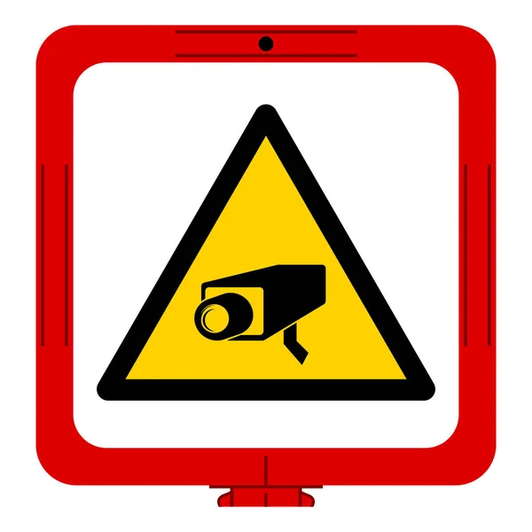 Warnung Cctv Symbol Zeichen Vektor Illustration Isoliert Auf Weißem Hintergrund — Stockvektor