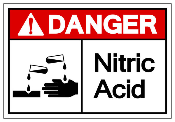 Danger Nitric Acid Symbol Sign, Vector Illustration, Isolate On White Background Label. EPS10 