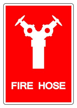 Yangın Hortumu Sembol İşareti, Vektör İllüzyonu, Beyaz Arkaplan Etiketinde İzole Edin. Bölüm 10