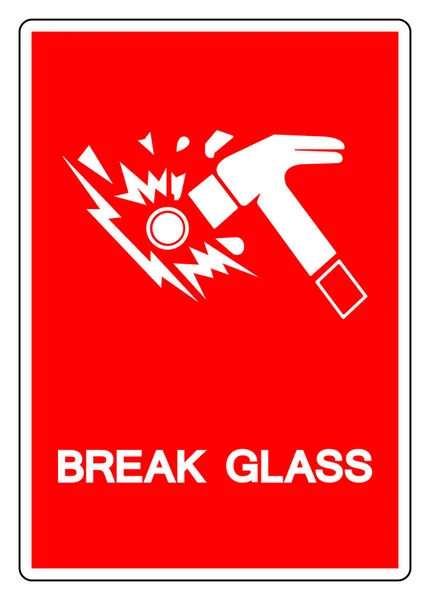 Break Glass Symbool Sign Vector Illustration Isoleren Witte Achtergrond Label — Stockvector