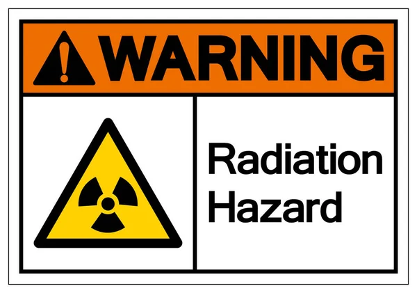 Uyarı Radyasyon Tehlike Sembol Şareti Vektör Llüzyonu Beyaz Arkaplan Etiketinde — Stok Vektör