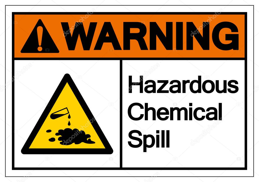 Warning Hazardous Chemical Spill Symbol Sign ,Vector Illustration, Isolate On White Background Label .EPS10 