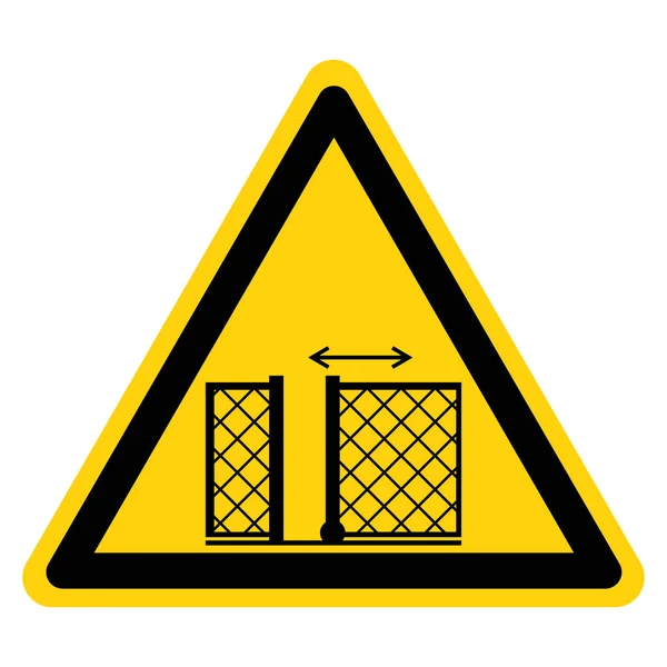 Výstražná Brána Otevře Zavře Automaticky Symbol Vektorové Ilustrace Izolovat Bílém — Stockový vektor