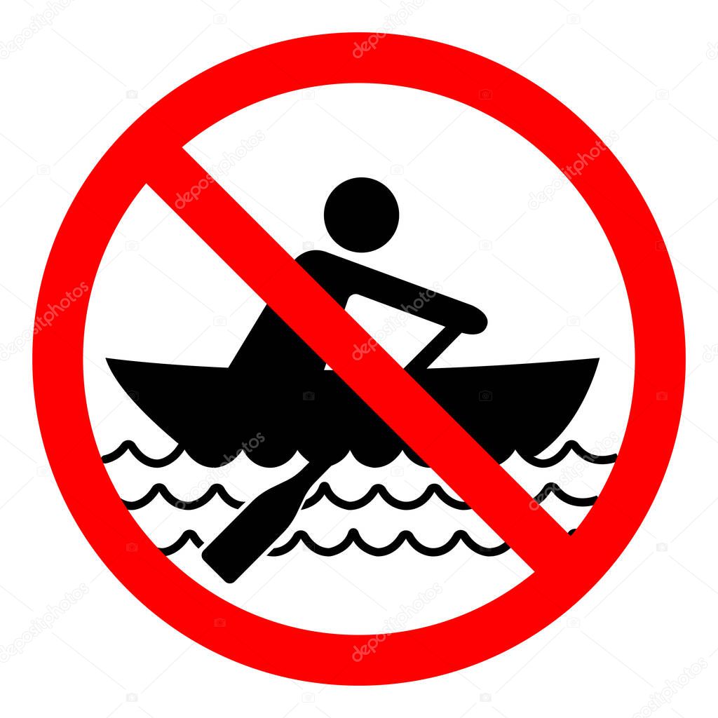 No Rowing Symbol Sign, Vector Illustration, Isolate On White Background Label. EPS10 
