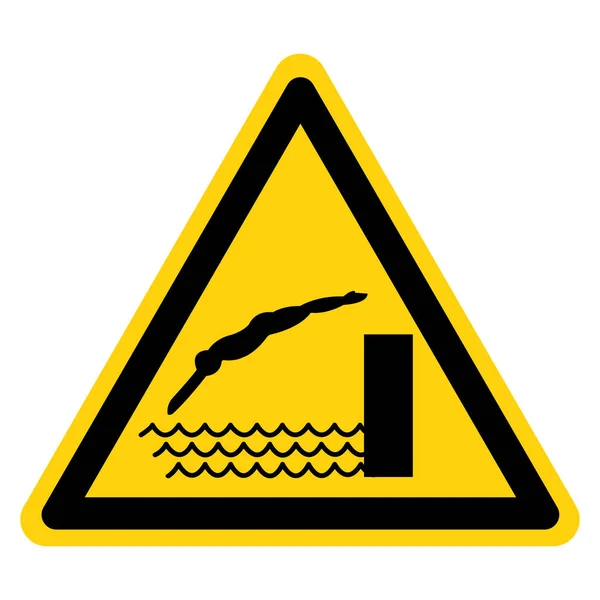 Aviso Mergulho Água Rasa Área Símbolo Ilustração Vetorial Isolado Etiqueta — Vetor de Stock