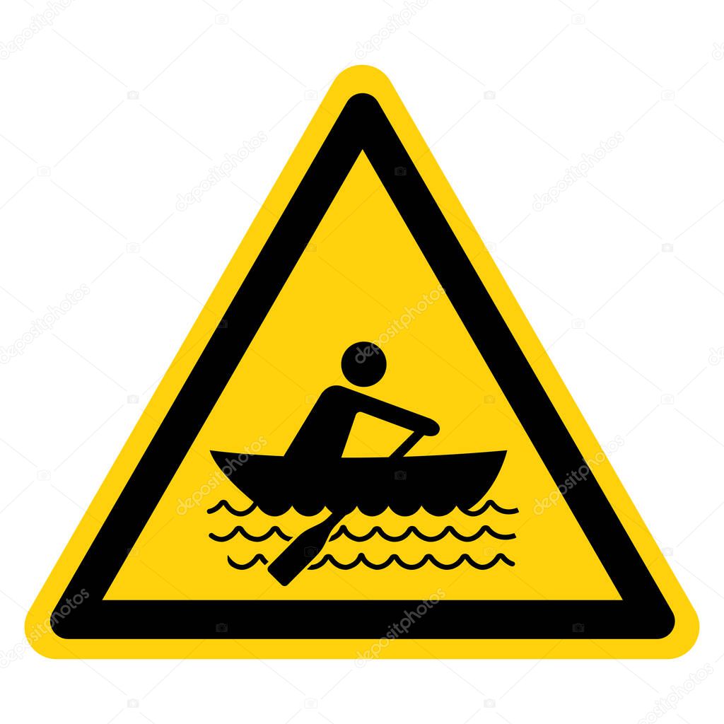 Warning Rowing Symbol Sign, Vector Illustration, Isolate On White Background Label. EPS10 