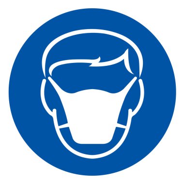 Yüz İzi Koruma Sembolü İşareti, Vektör İllüzyonu, Beyaz Arkaplan Etiketinde İzole Edilmiş. EPS10  