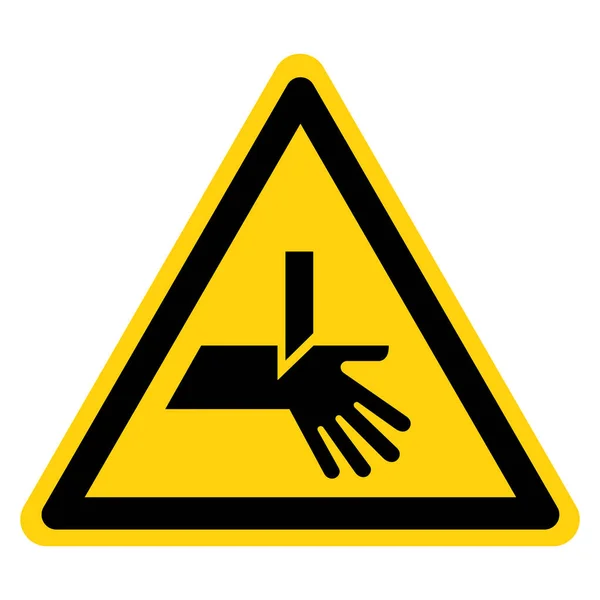 Waarschuwing Cutting Hand Hazard Symbool Sign Vector Illustration Isolate White — Stockvector